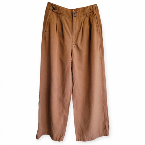 Madewell The Curvy Harlow Wide-Leg  Crop Pant in Drapey Twill size 2P in Acorn - Picture 2 of 11
